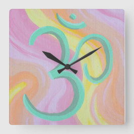 Quadrado Relógio Om