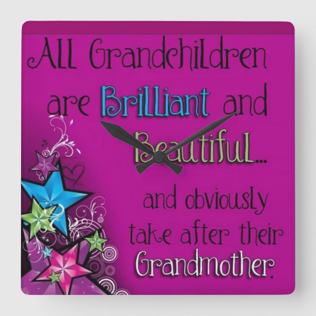 Quadrado relógio para avós (Frente)