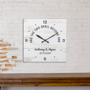 Quadrado Relógio Personalizado e os dois serão um só