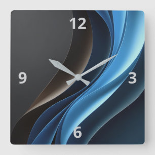 Quadrado Relógio Personalizável de Elegância abstrato