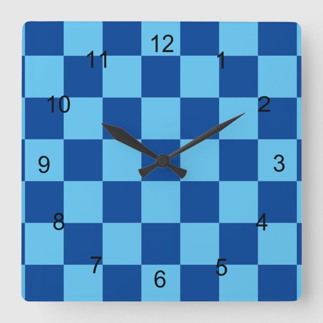 Quadrado Relógio - Quadro de Verificação Azul (Frente)
