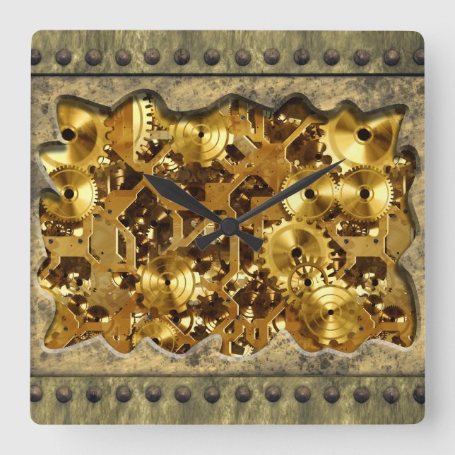 Quadrado Relógio Radical Steampunk 10 (Frente)