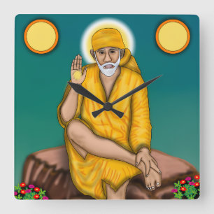 Quadrado Relógio Sai Baba