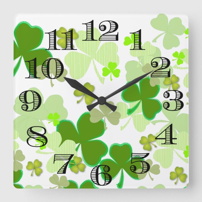 Quadrado Relógio Shamrock (Frente)