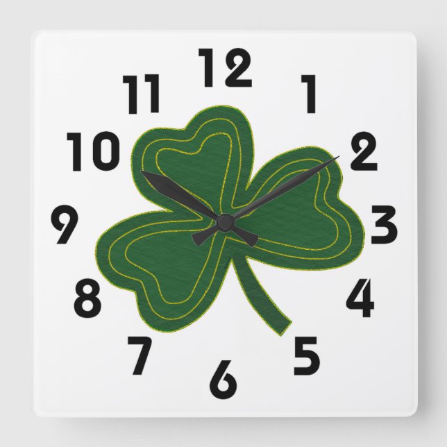 Quadrado Relógio Shamrock (Frente)