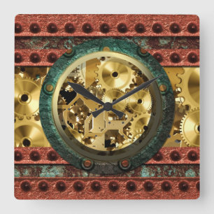 Quadrado Relógio Steampunk 4B