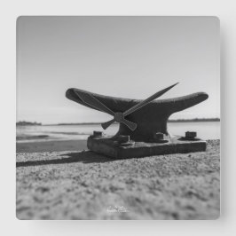 Quadrado Relógio tema marinho, preto e branco