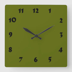 Quadrado Relógio Verde Oleícola Numerável