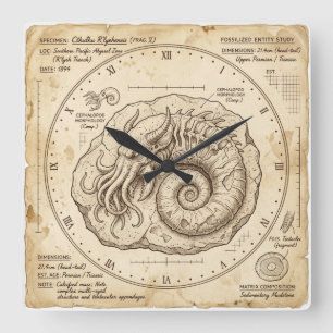 Quadrado Relógio Vintage Fóssil de Cthulhu Peça de Tempo El