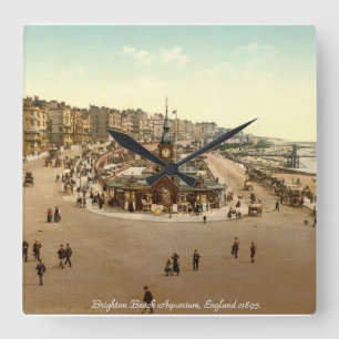 Quadrado Relógio Vintage na Inglaterra, Aquário de Brighton