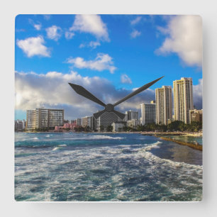 Quadrado Relógio Waikiki Hawaii