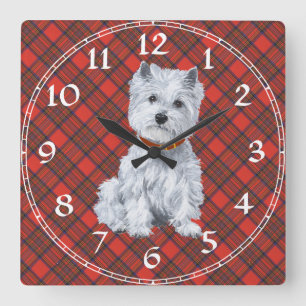 Quadrado Relógio West Highland White Terrier