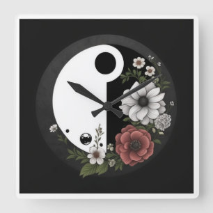 Quadrado Relógio Yin e Yang