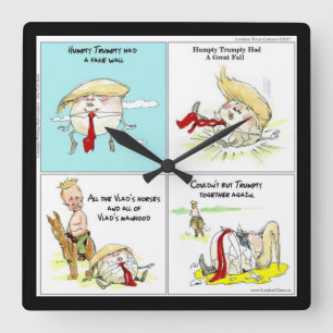 Quadrado Rick Londres "Trumpty Dumpty" Engraçado Relógio 