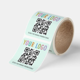 Quadrado Rolo de Adesivo de Código QR para Negócios com Log