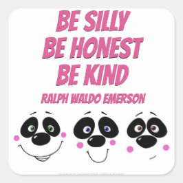 Quadrado Rostos de panda, adesivo