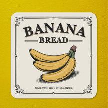 Rótulo de Adesivo de Pão de Banana Vintage