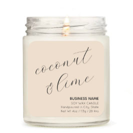 Quadrado Rótulo do adesivo cosmético da Vela Elegante bege