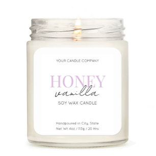 Quadrado Rótulo do adesivo Cosmético de Vela Elegante Minim