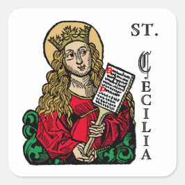 Quadrado Rua. Cecilia com o adesivo Hymn Conselho (Nurember