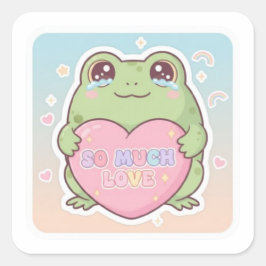 Quadrado Sapo de Tanto Amor Adesivo Sapo Fofo Emocional Ouv