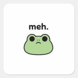 Quadrado Sapo Meh Adesivo Fofo Sapo Entediado Meme Minimali
