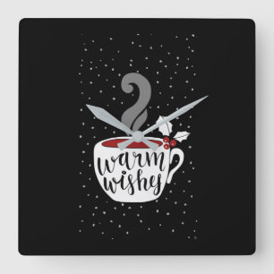 QUADRADO **SAUDAÇÕES DE NATAL QUENTE** RELÓGIO
