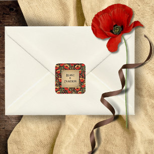 Quadrado Selos de Adesivo para Envelope de Casamento Papoul