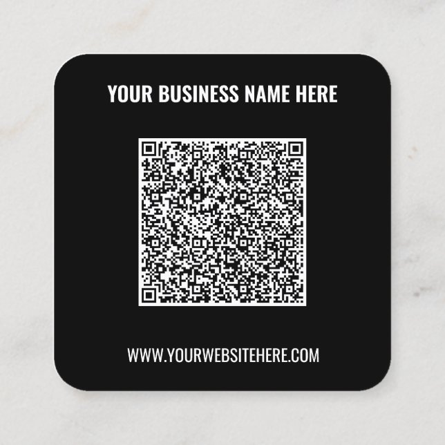 Quadrado Seu Cartão de visita de Texto Personalizado de Inf (Verso)