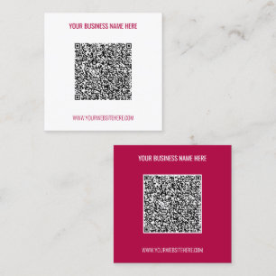 Quadrado Seu Cartão de Visita em QR Code com Texto e Cores 