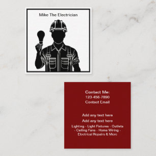 Quadrado Simples Cartão de visita de eletricistas modernos