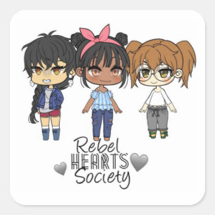 Quadrado Sociedade Rebel Hearts Adesivo 1