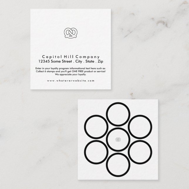 quadrado soft pretzel do programa de fidelidade (Frente/Verso)