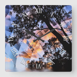 Quadrado Sonhos Psicodélicos A Natureza Vê O Relógio De 