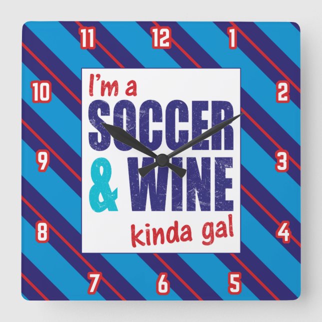 Quadrado Sou um Relógio de Gal de Futebol e Vinho (Frente)