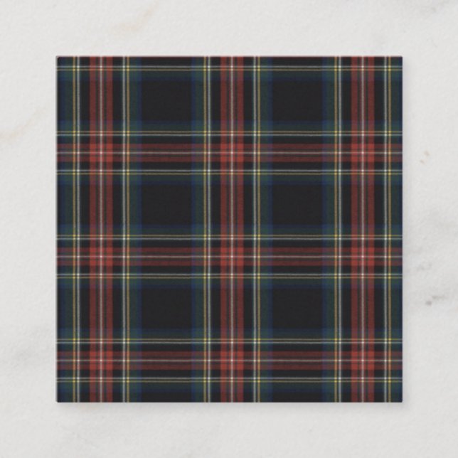 Quadrado Tartan Cartão de visita (Frente)