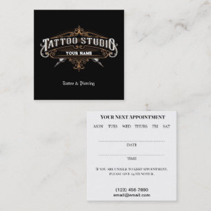 Quadrado Tattoo Salon Cartão de visita