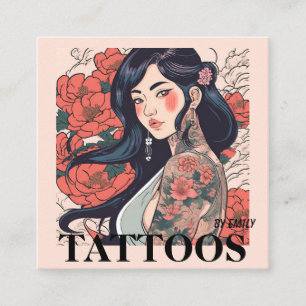 Quadrado Tatuagem Artista Cartão de visita Gráfico