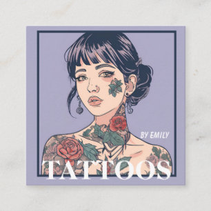 Quadrado Tatuagem Artista Cartão de visita Gráfico