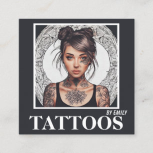 Quadrado Tatuagem Artista Cartão de visita Gráfico