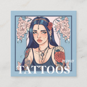 Quadrado Tatuagem Artista Cartão de visita Gráfico