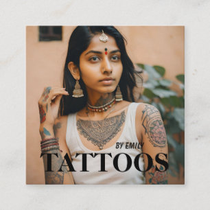 Quadrado Tatuagem Artista Cartão de visita Gráfico