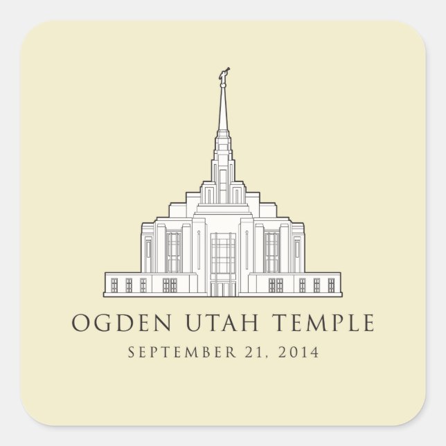Quadrado Templo Ogden Utah. Adesivo primário (Frente)