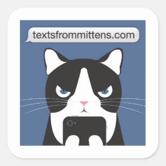 Quadrado Textos do adesivo Mittens