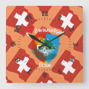 Quadrado Ticino Suíça Suisse Svizzera Svizra relógio