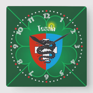 Quadrado Ticino Suíça Suisse Svizzera Svizra relógio