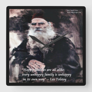 Quadrado Tolstoi & Primeira Linha de Anna Karenina Relógio