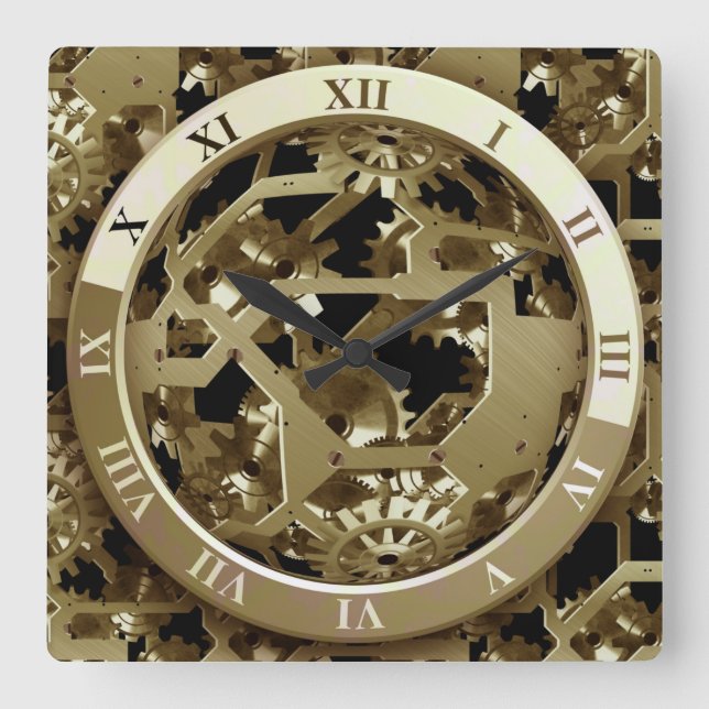 Quadrado Totalmente Legal e transparente face do relógio (Frente)