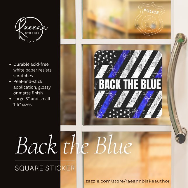 Quadrado Traseira do adesivo azul (Criador carregado)