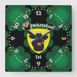 Quadrado Uri Suíça Suisse Svizzera Svizra relógio